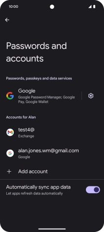 Press the required email account. Press the required email account.