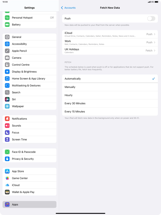 If you turn off the function, press the required setting.