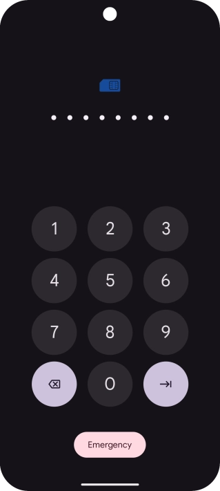 Key in the PUK and press arrow right.