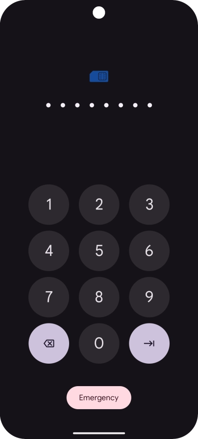 Key in the PUK and press arrow right.