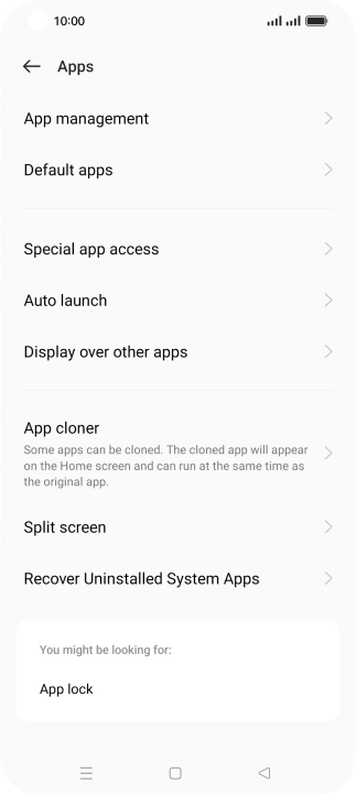 Press App management.