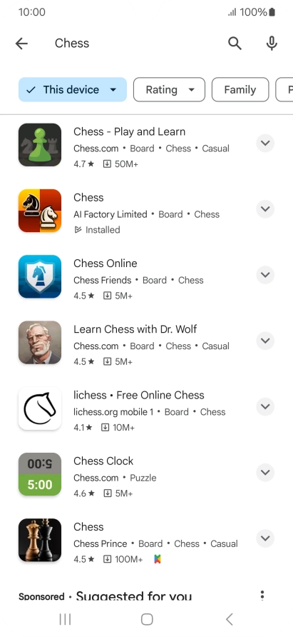 Press the required app. Press the required app.
