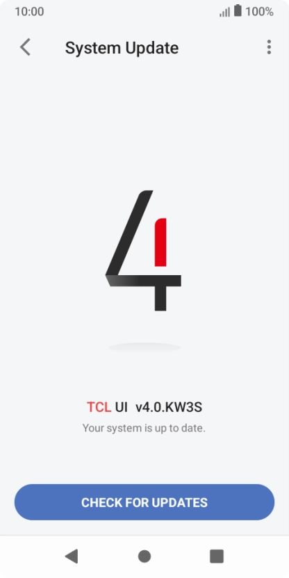 Press CHECK FOR UPDATES. If a new software version is available, it's displayed. Follow the instructions on the screen to update the phone software.