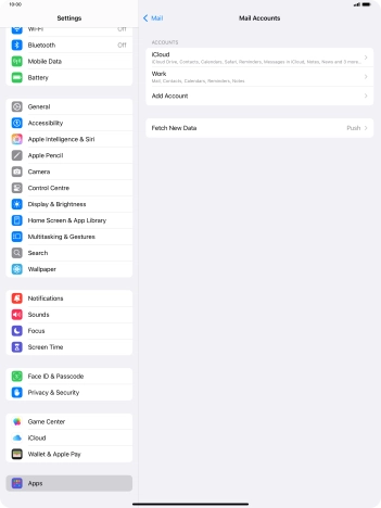 Press the required email account.