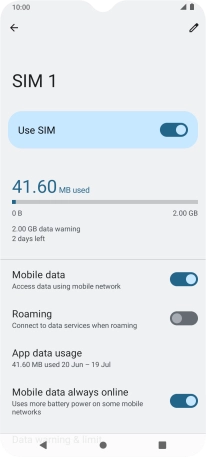 The total data usage is displayed.
