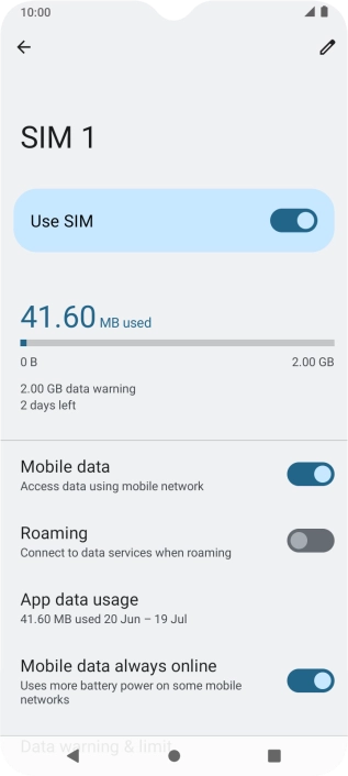 The total data usage is displayed.