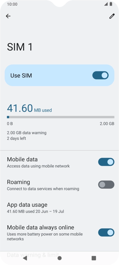 The total data usage is displayed.