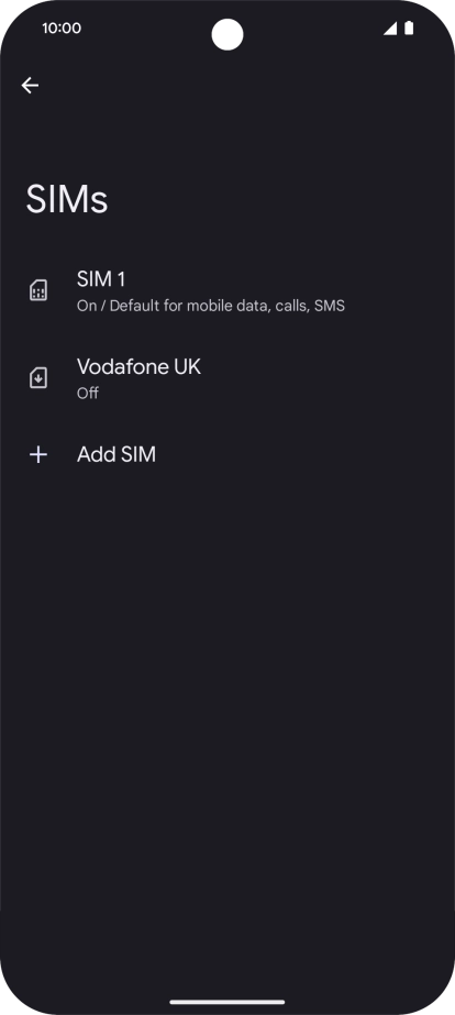 Press the required eSIM.