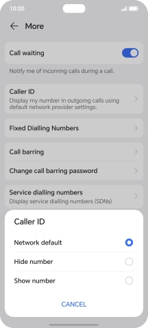 Press Show number to turn on caller identification.