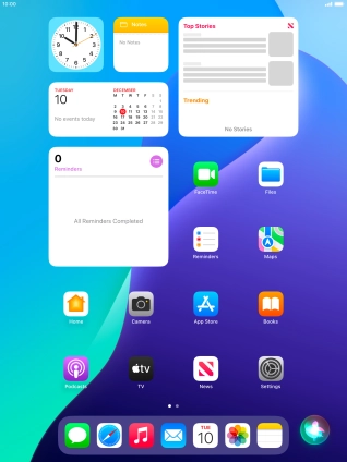 Press the Home key. Press the Home key.