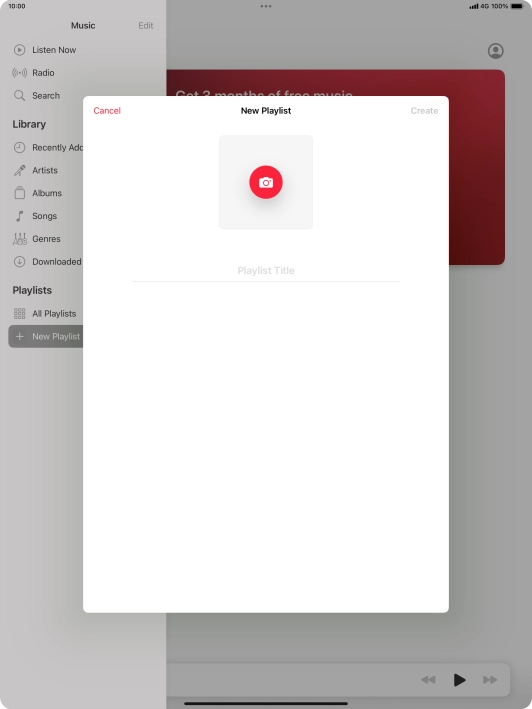 Press the text input field and key in a name for the playlist.