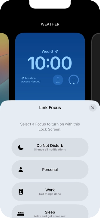 Press the required focus mode. Press the required focus mode.