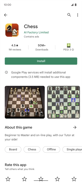 Press Install and follow the instructions on the screen to install the app.