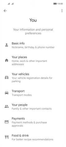 Press Basic info and follow the instructions on the screen to select phone owner settings.