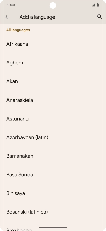 Press the required language to add it to the list of phone languages. Press the required language to add it to the list of phone languages.