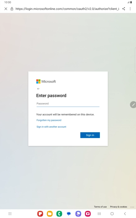 Press Password and key in the password for your email account. Press Password and key in the password for your email account.