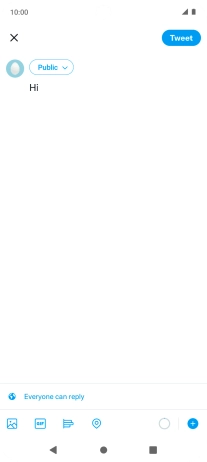 Write the required text and press Tweet.