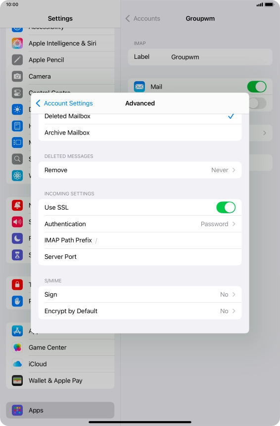 Press Authentication.