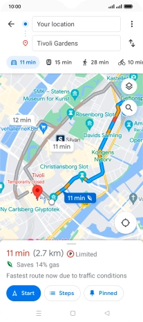 Press the required mode of transportation.