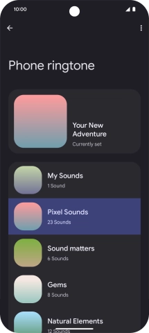 Press the required category. Press the required category.