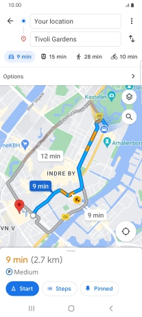 Press the required mode of transportation.