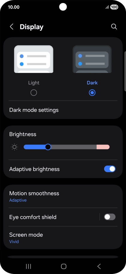 Press Dark mode settings.