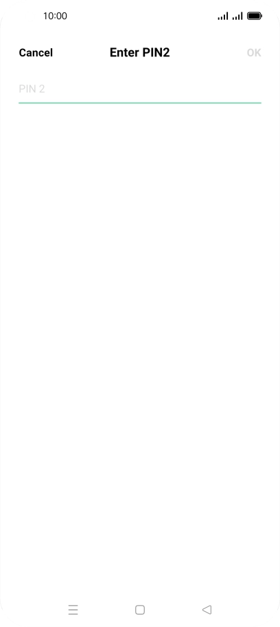 Press PIN 2 and key in your PIN2. The default PIN2 is 1111. Press PIN 2 and key in your PIN2. The default PIN2 is 1111.