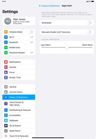 Press the indicator next to 