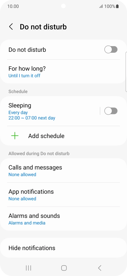 Press the indicator next to 