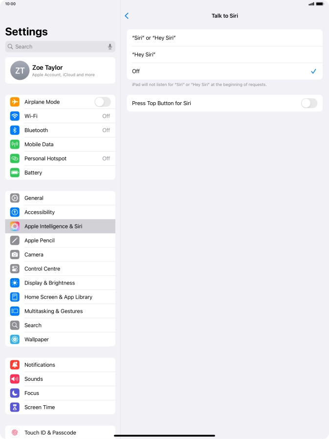 Press the indicator next to 