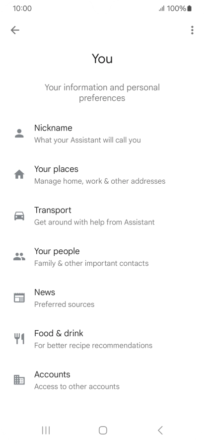 Press Nickname and follow the instructions on the screen to select phone owner settings.