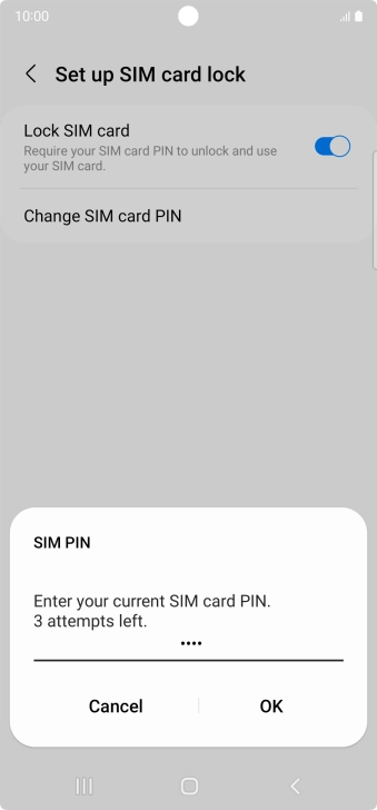 Key in your current PIN and press OK.