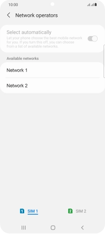 Press the required network.