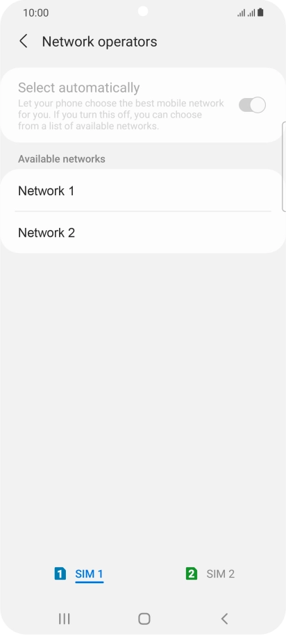 Press the required network.