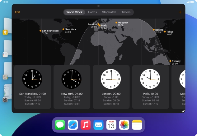 The active application is displayed at the centre of the screen.