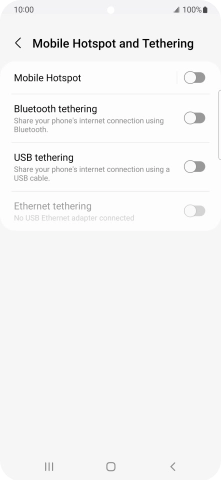 Press Mobile Hotspot. Press Mobile Hotspot.