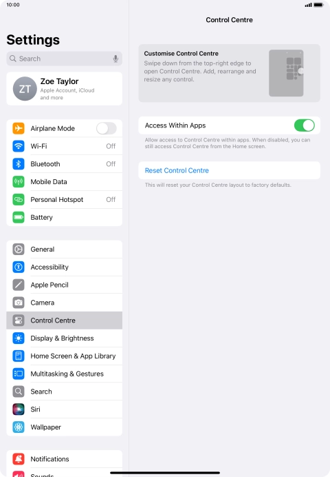 Press the indicator next to 
