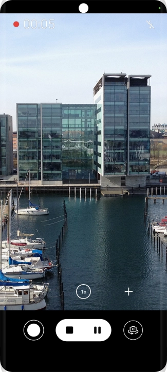 Press the stop icon to stop recording.