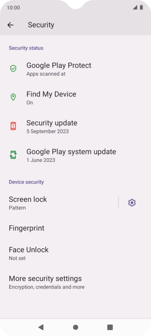 Press Screen lock and key in the current phone lock code.