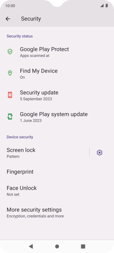 Press Screen lock and key in the current phone lock code.