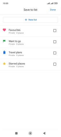 If you select New list, follow the instructions on the screen to create a new list.