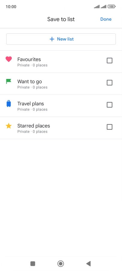 If you select New list, follow the instructions on the screen to create a new list.