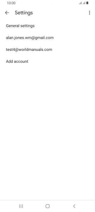 Press the required email account. Press the required email account.
