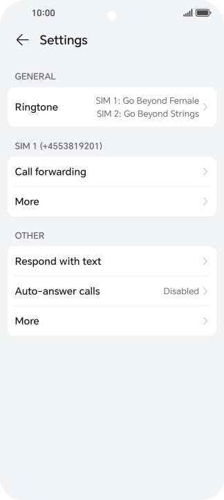 Press Call forwarding.