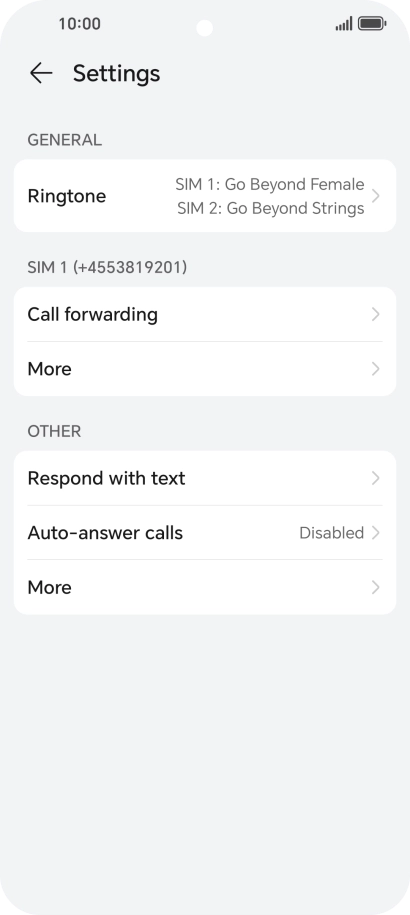Press Call forwarding.