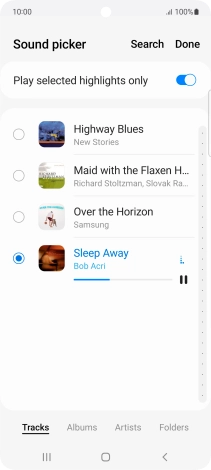 Once you've found a ring tone you like, press Done.