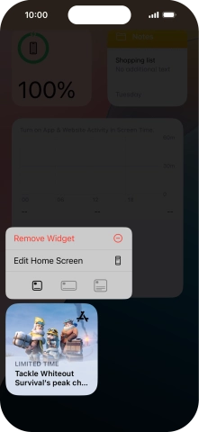 Press Remove Widget.