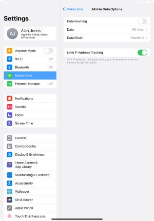 Press the indicator next to 