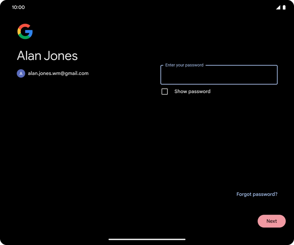 Press the field below 
