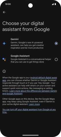 Press the required voice control assistant.